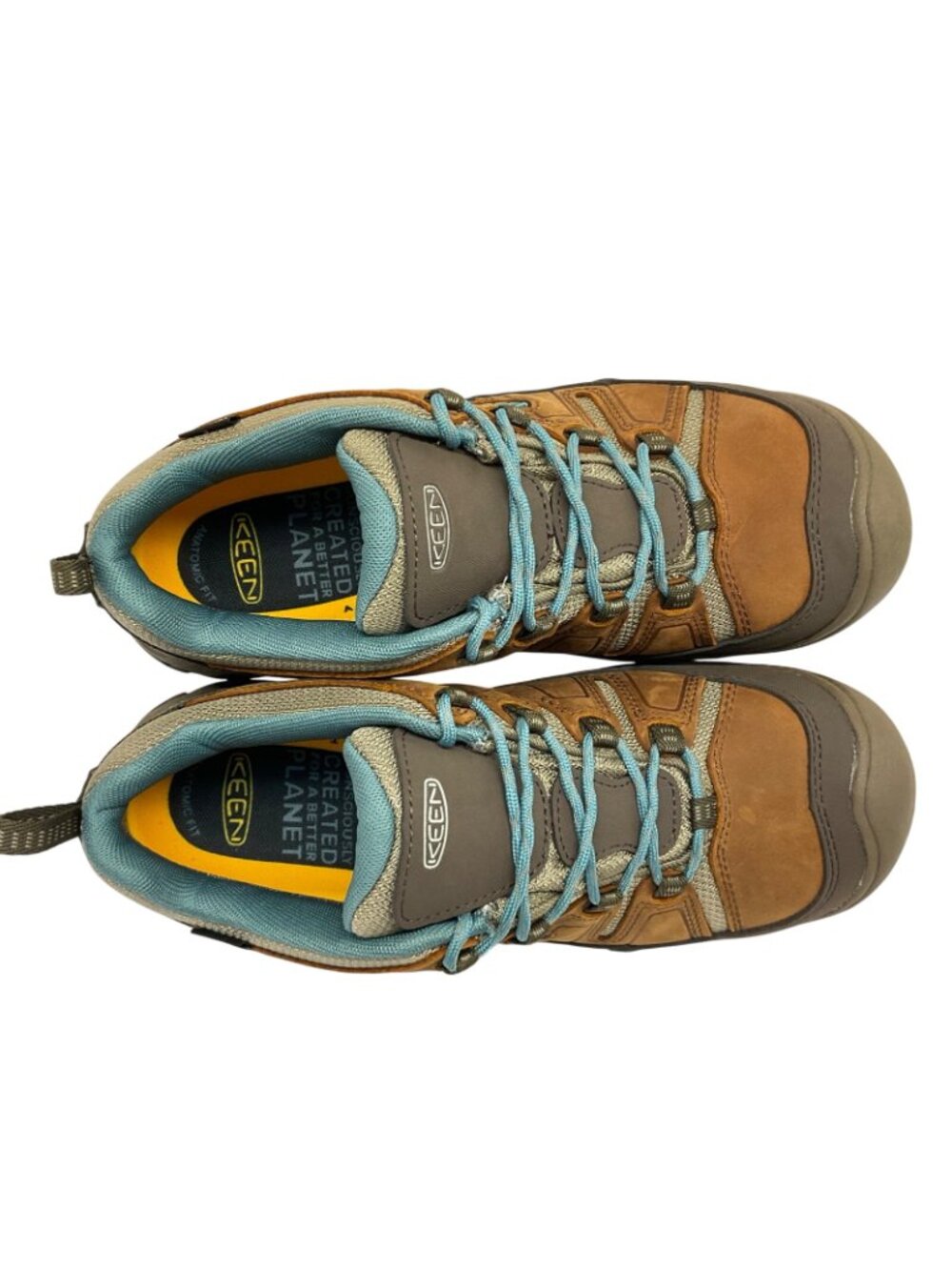 KEEN Women's Low-Cut Circadia WP Casual Hiking Shoes Brown/Turquoise Size 7.5M - Picture 4 of 8